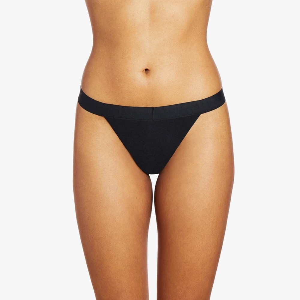 NWT Thinx Black Organic Cotton Thong Size Small